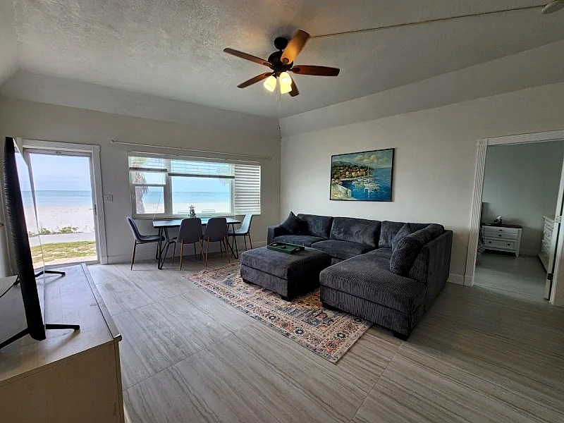 Beautiful 2/2 condo right on the beach with water view from every room.